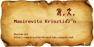 Masirevits Krisztián névjegykártya